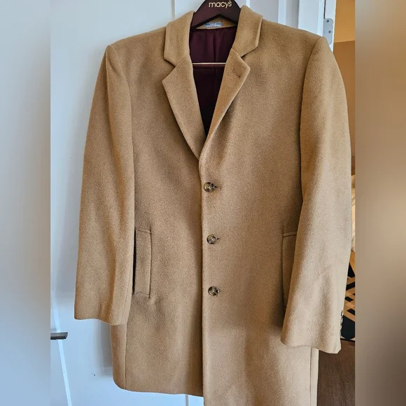 EUC Men's Michael Kors wool camel peacoat